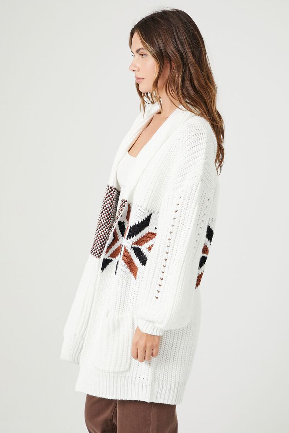 Geo Print Duster Cardigan Sweater